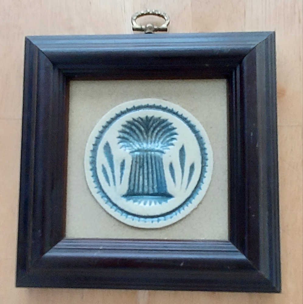 Old Buttermould Pattern Products Square Framed Haystack Wall Plaque Farmhouse